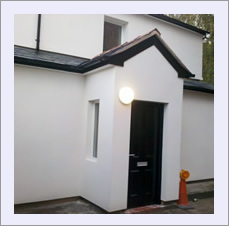 EWI-Weber Insulated Render systems-Chester University entrance side elevation after